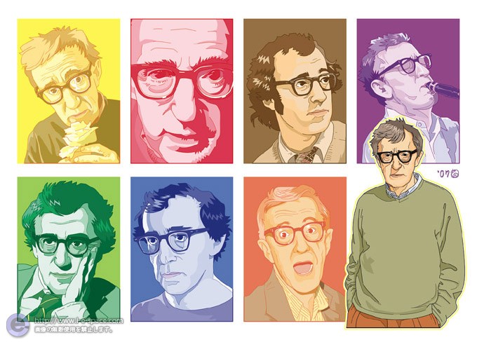 カメレオン ウディ 似顔絵とウディ アレンとwoody Allenのイラスト イラストレーター検索 Illustrator E Space