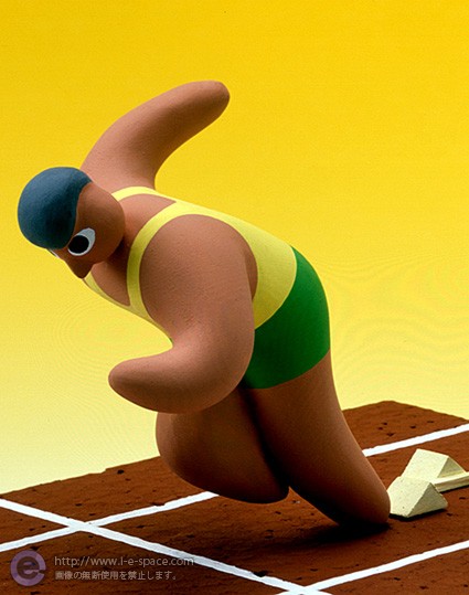 短距離スタートダッシュ 立体イラストレーションとオリンピック競技と人形は粘土と陸上短距離種目とスタートダッシュのイラスト イラストレーター検索 Illustrator E Space