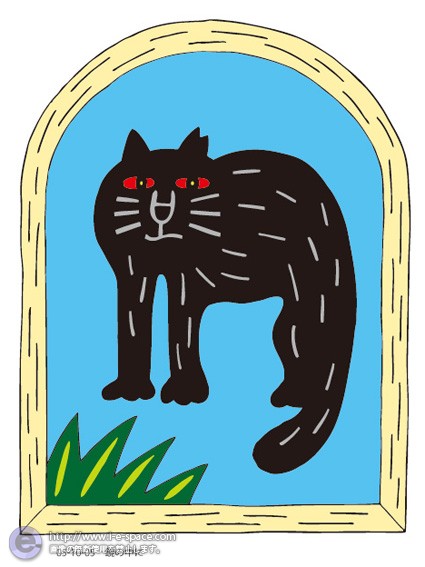 鏡の中に 黒猫とデジタル制作と鏡の中にと絵本のヒントと野良猫の一生のイラスト イラストレーター検索 Illustrator E Space