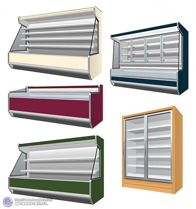 食品ケース 冷凍冷蔵とショーケースとスーパーと冷凍冷蔵ショーケースのイラスト イラストレーター検索 Illustrator E Space