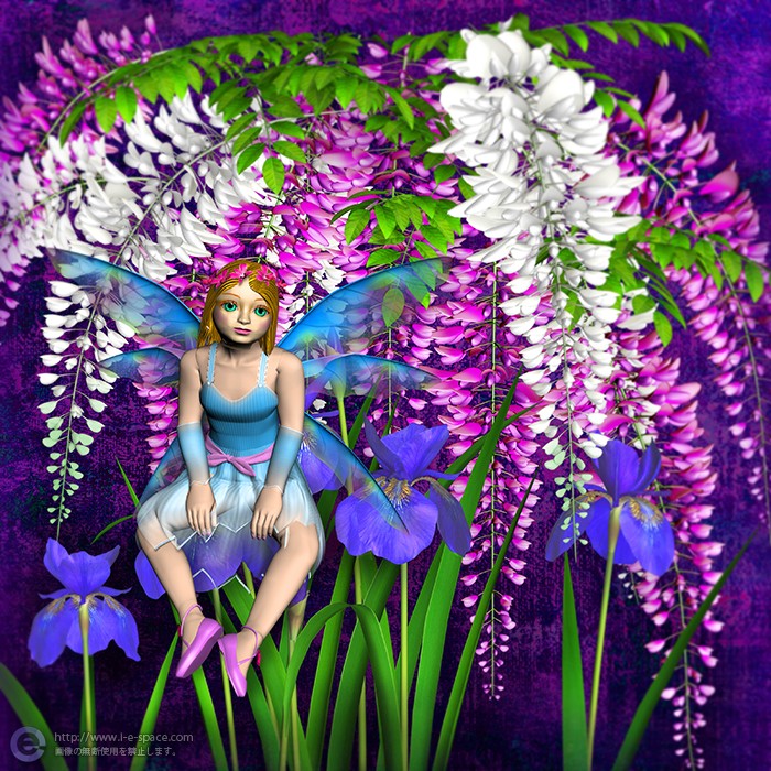Flower Fairies C 3dcgとリアルイラストと花の妖精とflower Fairiesと藤と菖蒲のイラスト イラストレーター検索 Illustrator E Space