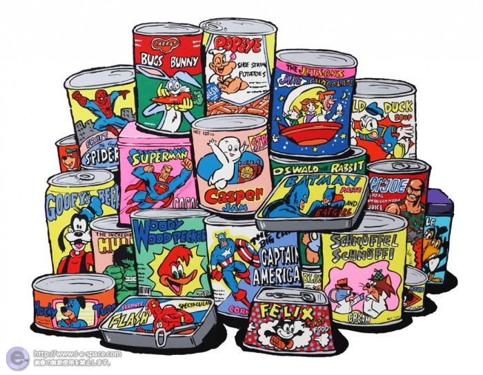アメコミ缶 キャラクターとレトロとヒーローとアメリカンコミックと缶詰のイラスト イラストレーター検索 Illustrator E Space
