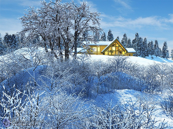 冬景色 冬と3dcgと3dリアルイラストと冬景色のイラスト イラストレーター検索 Illustrator E Space