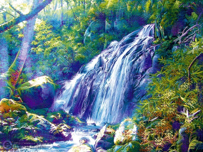 瀧澤大滝 滝と風景と川と木と夏のイラスト イラストレーター検索 Illustrator E Space