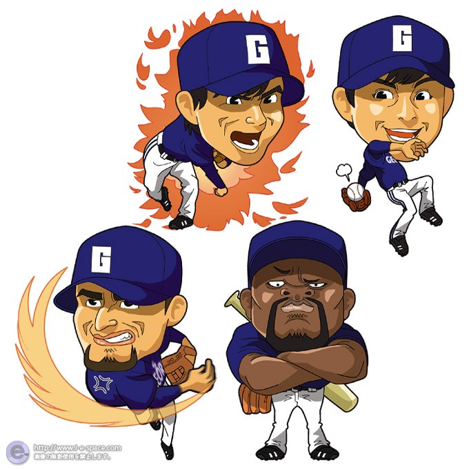 号外ジェネレーターキャラ Webサイト用キャラ キャラクターと野球とデフォルメとスポーツ選手と二頭身のイラスト イラストレーター検索 Illustrator E Space