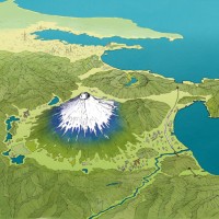 真西からの富士山俯瞰図