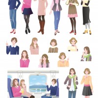 女性タッチイラストサンプル-A