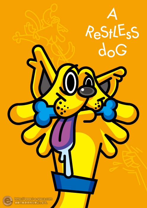 A Restless Dog キャラクターと犬とポップとカラフルのイラスト イラストレーター検索 Illustrator E Space
