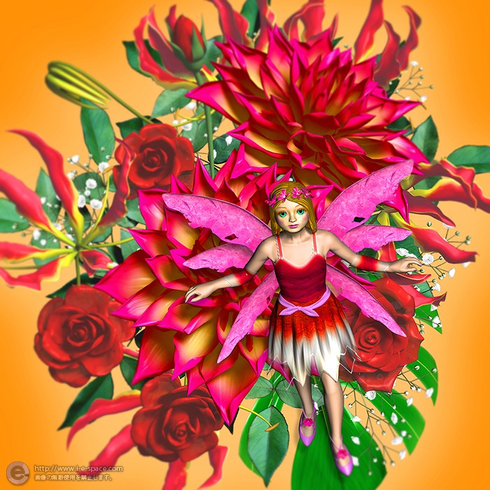 Flower Fairies D 3dcgとリアルイラストと花の妖精とflower Fairiesとダリアとバラのイラスト イラストレーター検索 Illustrator E Space