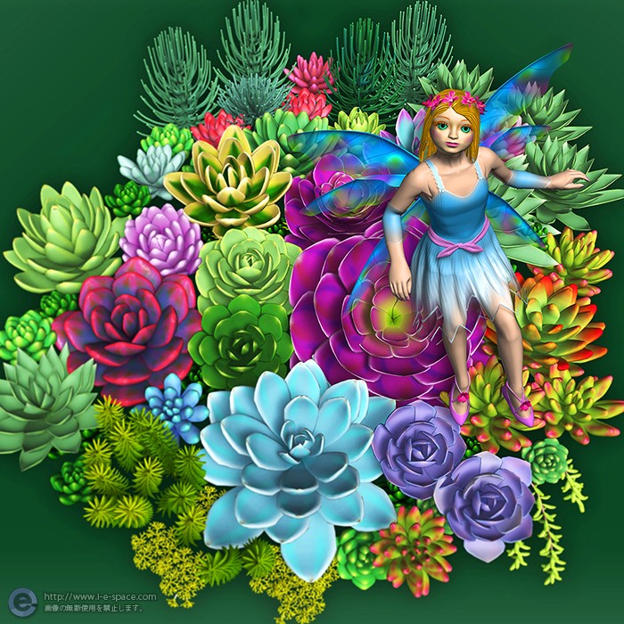 花の妖精 多肉植物 女の子と3dcgとリアルイラストと多肉植物とflower Fairiesのイラスト イラストレーター検索 Illustrator E Space