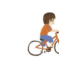 Boy and bicycle