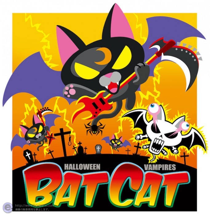 Bat Cat 猫とキャラクターと可愛いとアメリカンコミックと怖いのイラスト イラストレーター検索 Illustrator E Space